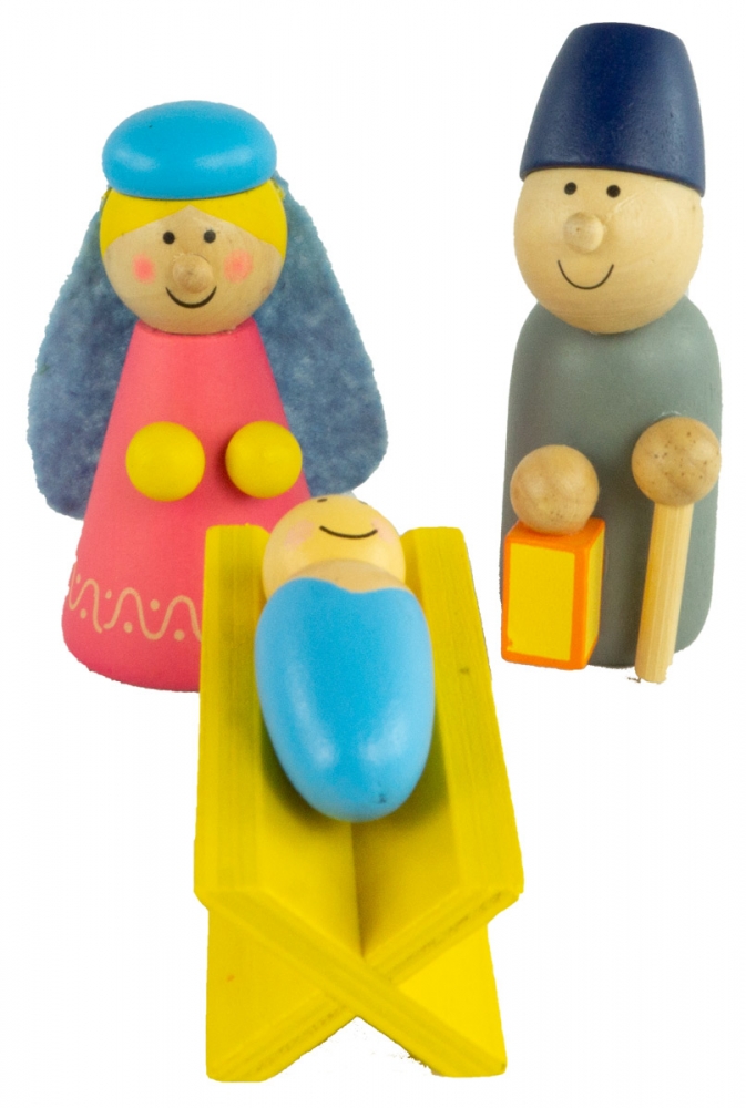 Kindgerechte Weihnachtskrippe aus Holz 16-tlg. K 550